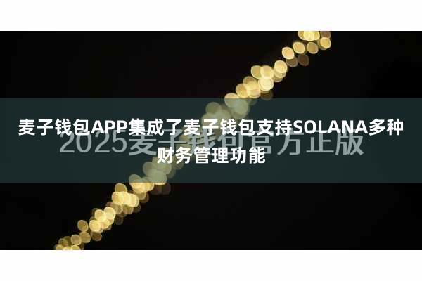 麦子钱包APP集成了麦子钱包支持SOLANA多种财务管理功能