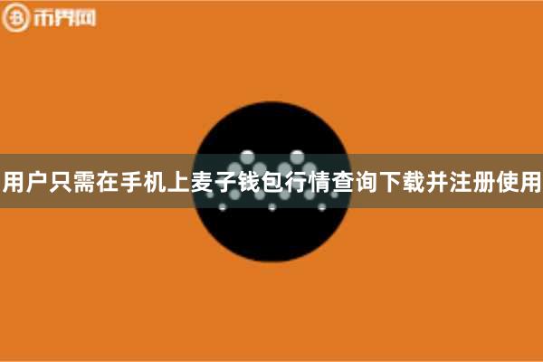 用户只需在手机上麦子钱包行情查询下载并注册使用